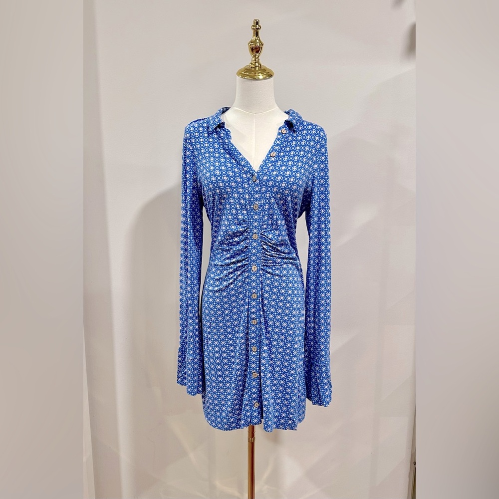 💙NWT Free People Boho Long Sleeve Mini Dress- L